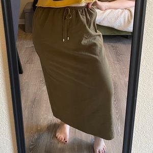 Rafael Sport Olive Green Shift Midi Maxi Skirt